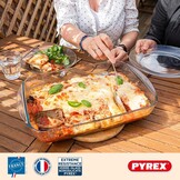 Pyrex Ovenschaal Set van 3 - Borosilicaatglas - Hittebestendig - Gemaakt in Frankrijk