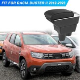 Autoarmleuningen, vervanging voor 2019-2023 Dacia Duster II, tweelaagse armleuning met 7 USB-oplaadpoorten, zwart PU-leer, opbergdoos voor middenconsoles