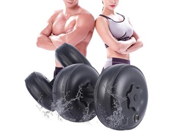 Waterhalters, set van 10 ~ 35 kg, verstelbare fitness-halters voor thuis, 2-in-1, met water gevulde halters, reishalters, draagbaar, veilig, watervrije gewichten, halter