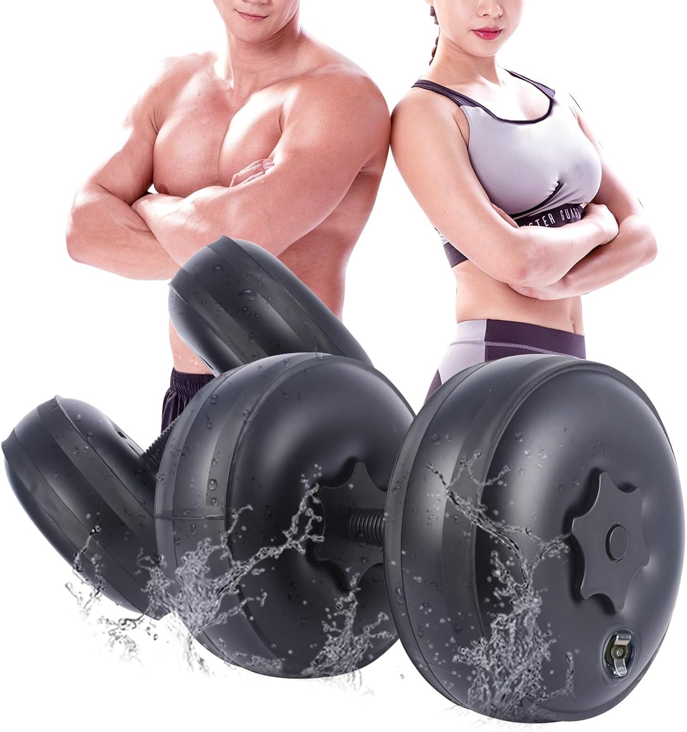 Waterhalters, set van 10 ~ 35 kg, verstelbare fitness-halters voor thuis, 2-in-1, met water gevulde halters, reishalters, draagbaar, veilig, watervrije gewichten, halter