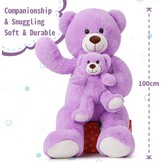Reuze Pluche Beer 100 cm Bruin | XXL Knuffel met Kleine Beer (58% Korting!)
