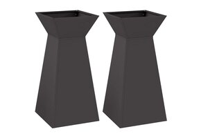 Plantenbak Pilaar Staal Zwart 35x35x73cm - 60% Korting