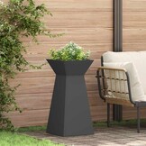 vidaXL Pilaar Plantenbak 2 pcs Zwart 35 x 35 x 73 cm Staal