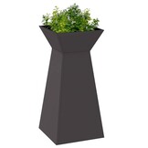 vidaXL Pilaar Plantenbak 2 pcs Zwart 35 x 35 x 73 cm Staal