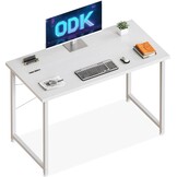 ODK Bureau voor Computer, 100x48cm Bureau voor Kantoor, Bureaus Geschikt voor Slaapkamers en Woonkamers, Wit