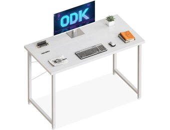 ODK Bureau voor Computer, 100x48cm Bureau voor Kantoor, Bureaus Geschikt voor Slaapkamers en Woonkamers, Wit