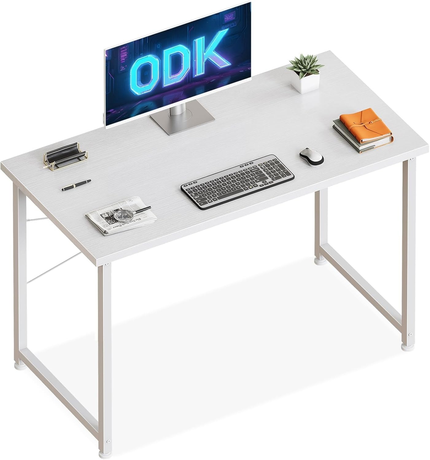 ODK Bureau voor Computer, 100x48cm Bureau voor Kantoor, Bureaus Geschikt voor Slaapkamers en Woonkamers, Wit