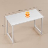ODK Bureau voor Computer, 100x48cm Bureau voor Kantoor, Bureaus Geschikt voor Slaapkamers en Woonkamers, Wit