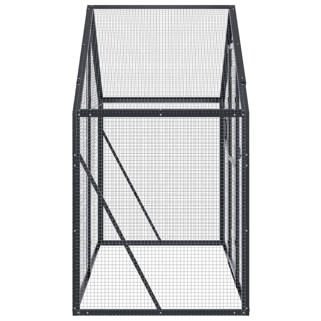 vidaXL Volière 179x100x185 m aluminium antracietkleurig