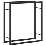 vidaXL Haardhoutrek 80x28x86 cm staal matzwart