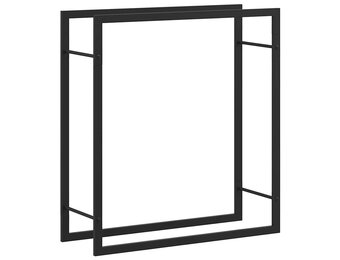 vidaXL Haardhoutrek 80x28x86 cm staal matzwart