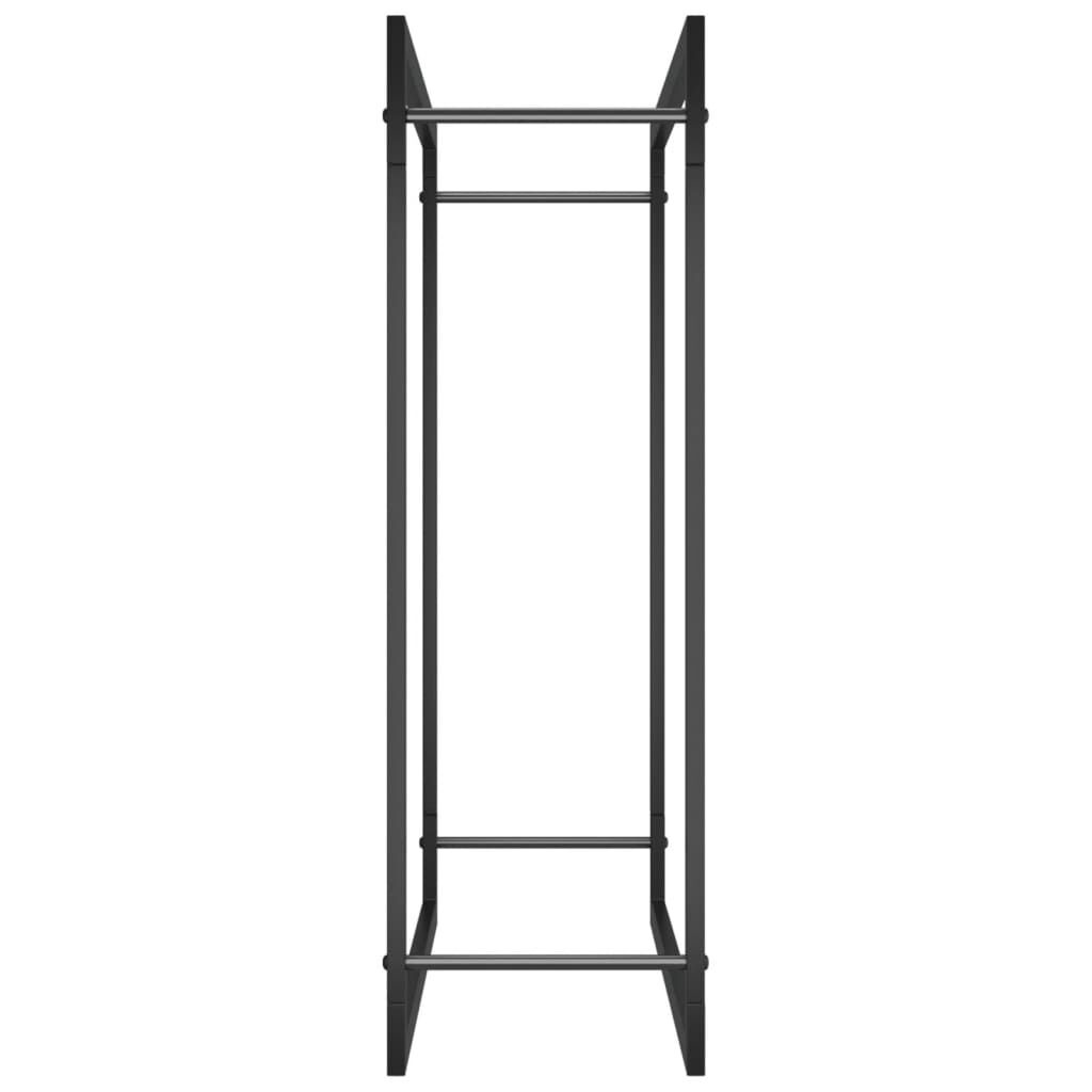 vidaXL Haardhoutrek 80x28x86 cm staal matzwart