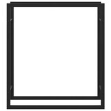 vidaXL Haardhoutrek 80x28x86 cm staal matzwart