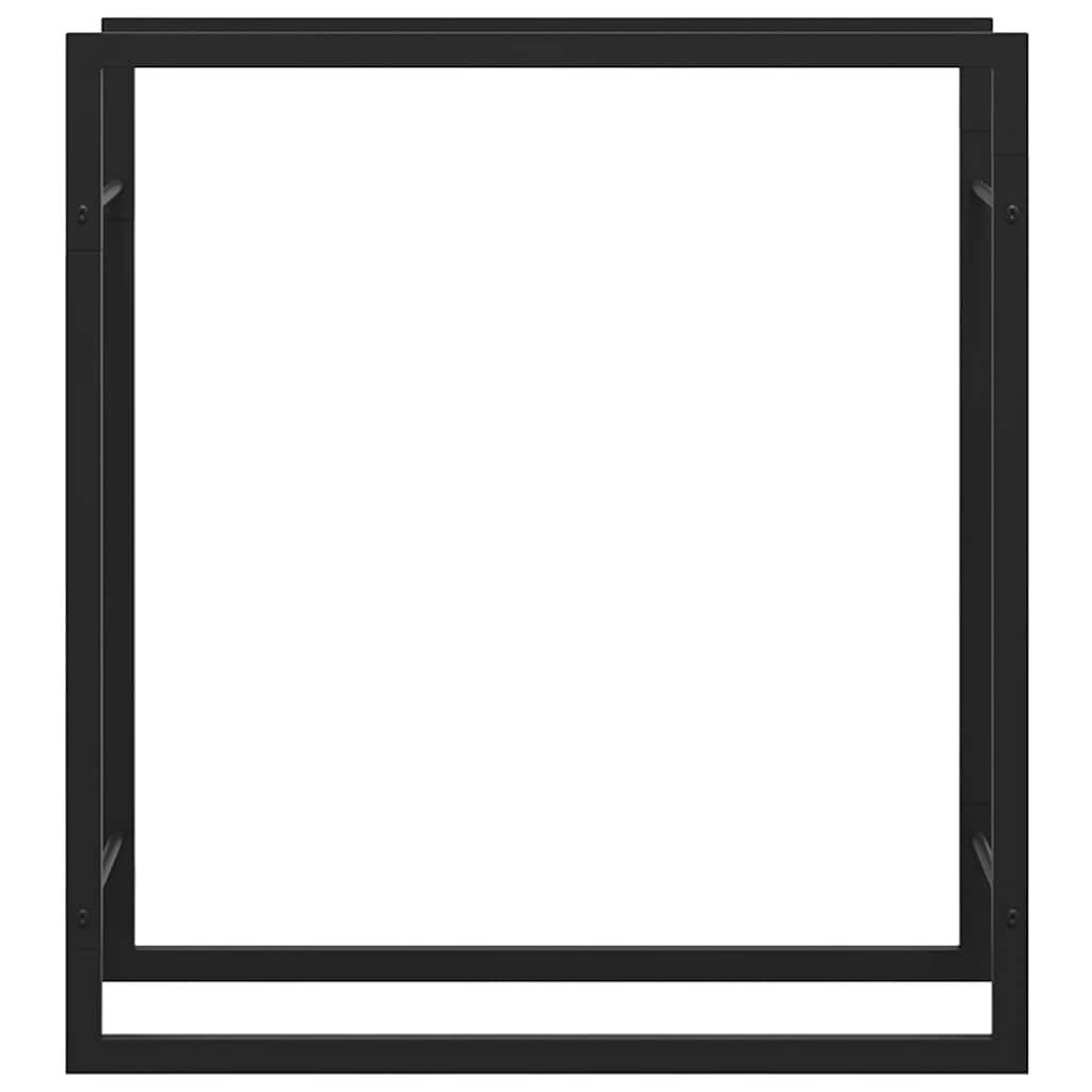 vidaXL Haardhoutrek 80x28x86 cm staal matzwart