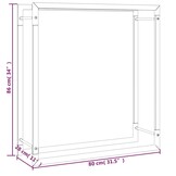 vidaXL Haardhoutrek 80x28x86 cm staal matzwart