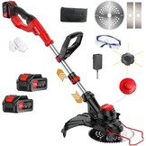 Grastrimmer accu gazonkantensnijder (28 cm maaibreedte, verstelbare tweede handgreep) voor tuin, trimmen, oranje