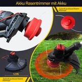 Grastrimmer accu gazonkantensnijder (28 cm maaibreedte, verstelbare tweede handgreep) voor tuin, trimmen, oranje