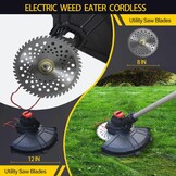 Grastrimmer accu gazonkantensnijder (28 cm maaibreedte, verstelbare tweede handgreep) voor tuin, trimmen, oranje