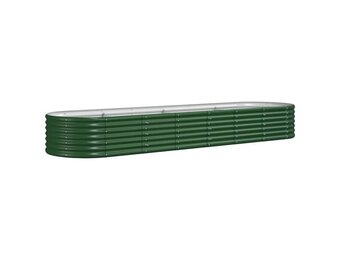 vidaXL Plantenbak 296x80x36 cm gepoedercoat staal groen