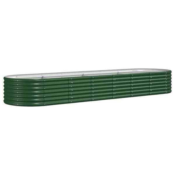 vidaXL Plantenbak 296x80x36 cm gepoedercoat staal groen