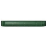 vidaXL Plantenbak 296x80x36 cm gepoedercoat staal groen