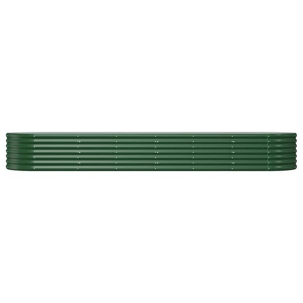 vidaXL Plantenbak 296x80x36 cm gepoedercoat staal groen