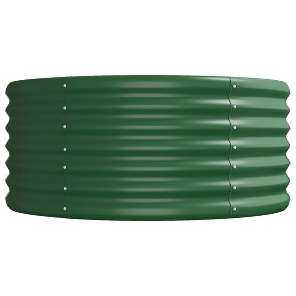 vidaXL Plantenbak 296x80x36 cm gepoedercoat staal groen