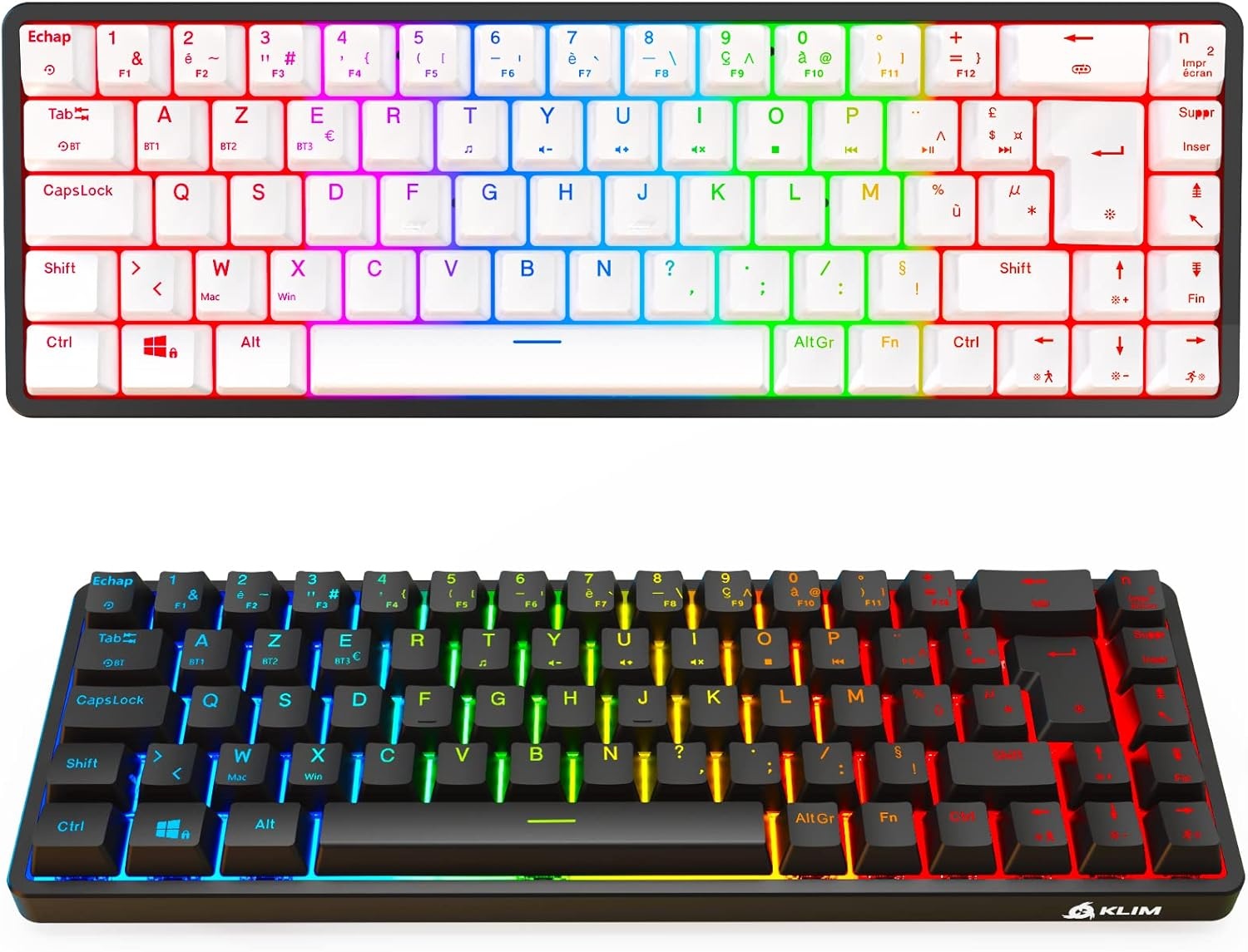 Mechanisch AZERTY Toetsenbord | Cherry MX Brown | Draadloos Bluetooth | 75% Korting