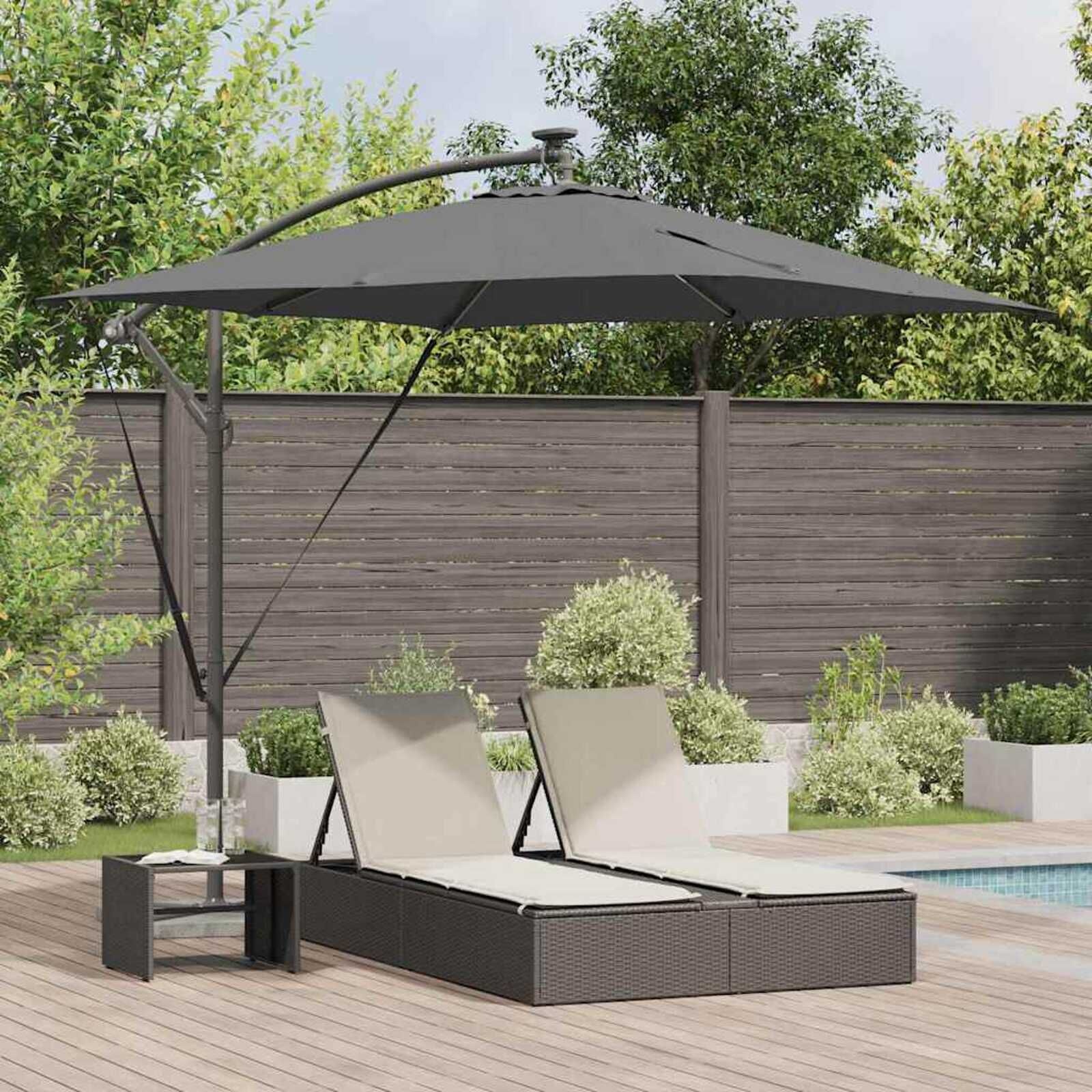 vidaXL Cantilever Banana Parasol Antraciet 249 x 249 x 250 cm
