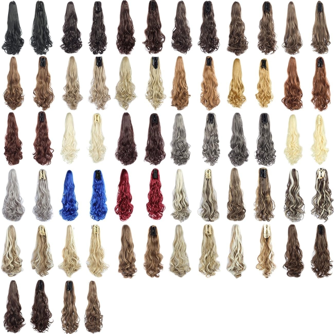 prinfantasy MW003 Paardenstaart-extensies, clip-in haarverlenging, paardenstaart, haarstukje met clip, hittebestendig, synthetische vezels, net echt haar, middenbruin