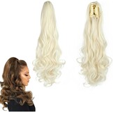prinfantasy MW003 Paardenstaart-extensies, clip-in haarverlenging, paardenstaart, haarstukje met clip, hittebestendig, synthetische vezels, net echt haar, middenbruin