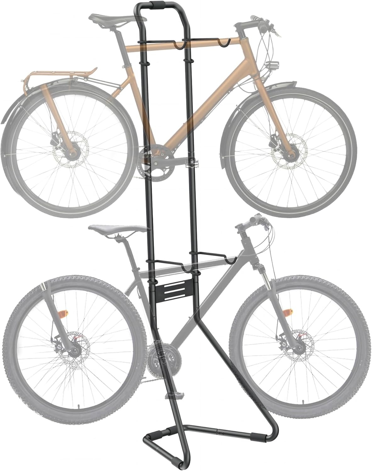 Mimoke Fietsstandaard Voor 2 Fietsen Zwaartekracht Fietshouder Volledig Verstelbare Wandhouder Garage voor Weg, MTB en Hybride Fietsen Verticale Fietsstandaard Houdt tot 40KG
