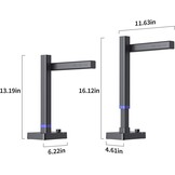 CZUR Shine Ultra Pro Boekscanner 24 MP Draagbare documentenscanner met OCR, hoge scansnelheid voor thuis, bibliotheken, scholen en kantoren. CZUR-scanner ondersteunt Windows/macOS/Linux.