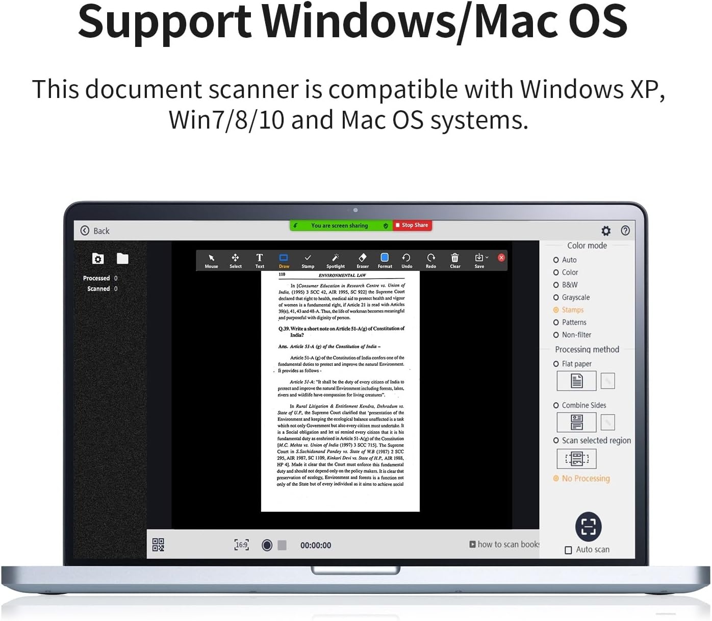 CZUR Shine Ultra Pro Boekscanner 24 MP Draagbare documentenscanner met OCR, hoge scansnelheid voor thuis, bibliotheken, scholen en kantoren. CZUR-scanner ondersteunt Windows/macOS/Linux.
