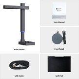 CZUR Shine Ultra Pro Boekscanner 24 MP Draagbare documentenscanner met OCR, hoge scansnelheid voor thuis, bibliotheken, scholen en kantoren. CZUR-scanner ondersteunt Windows/macOS/Linux.