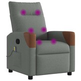 vidaXL Massagestoel verstelbaar stof donkergrijs