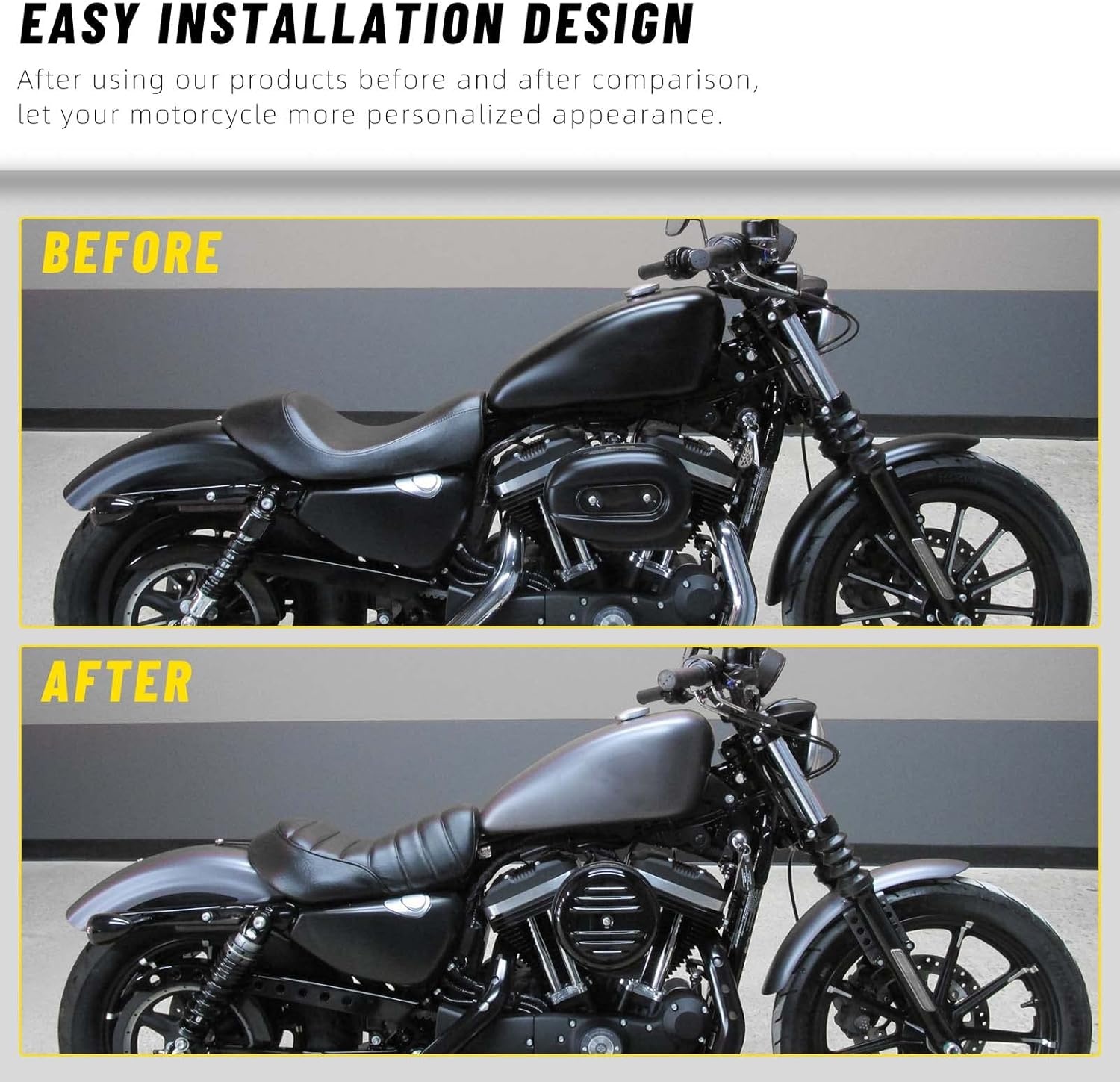 DREAMIZER Motorfiets bestuurdersstoel zitkussen compatibel met Harley 2016-2022 Sportster Iron 883 XL883N modellen