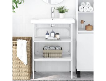 vidaXL Wastafelframe 59x38x83 cm ijzer wit