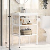 vidaXL Wit Wastafelframe IJzer 59x38x83 cm - 60% Korting!