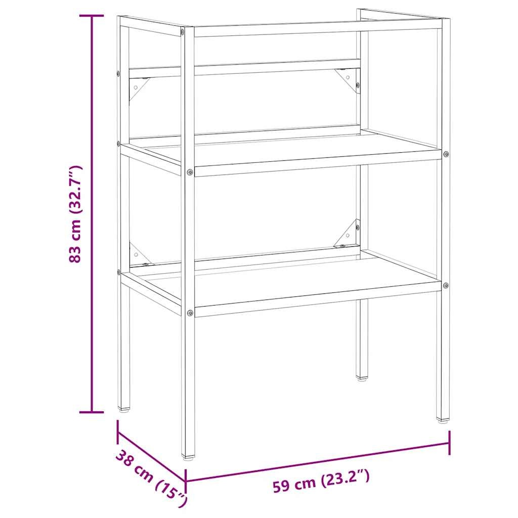 vidaXL Wastafelframe 59x38x83 cm ijzer wit
