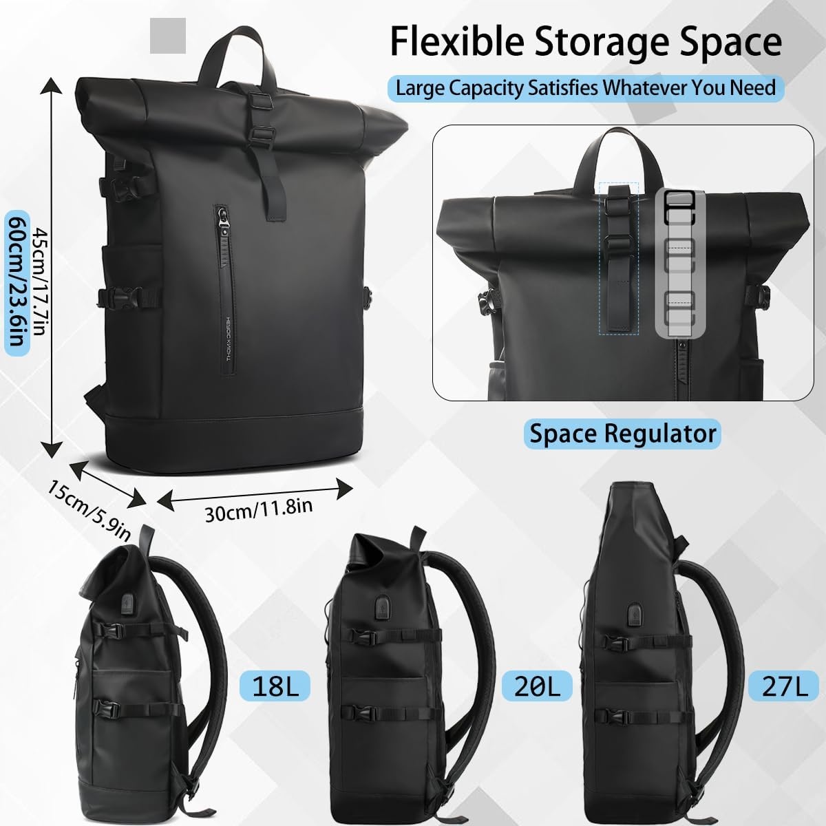 Rolltop Laptoprugzak 15.6" - 34% Korting!