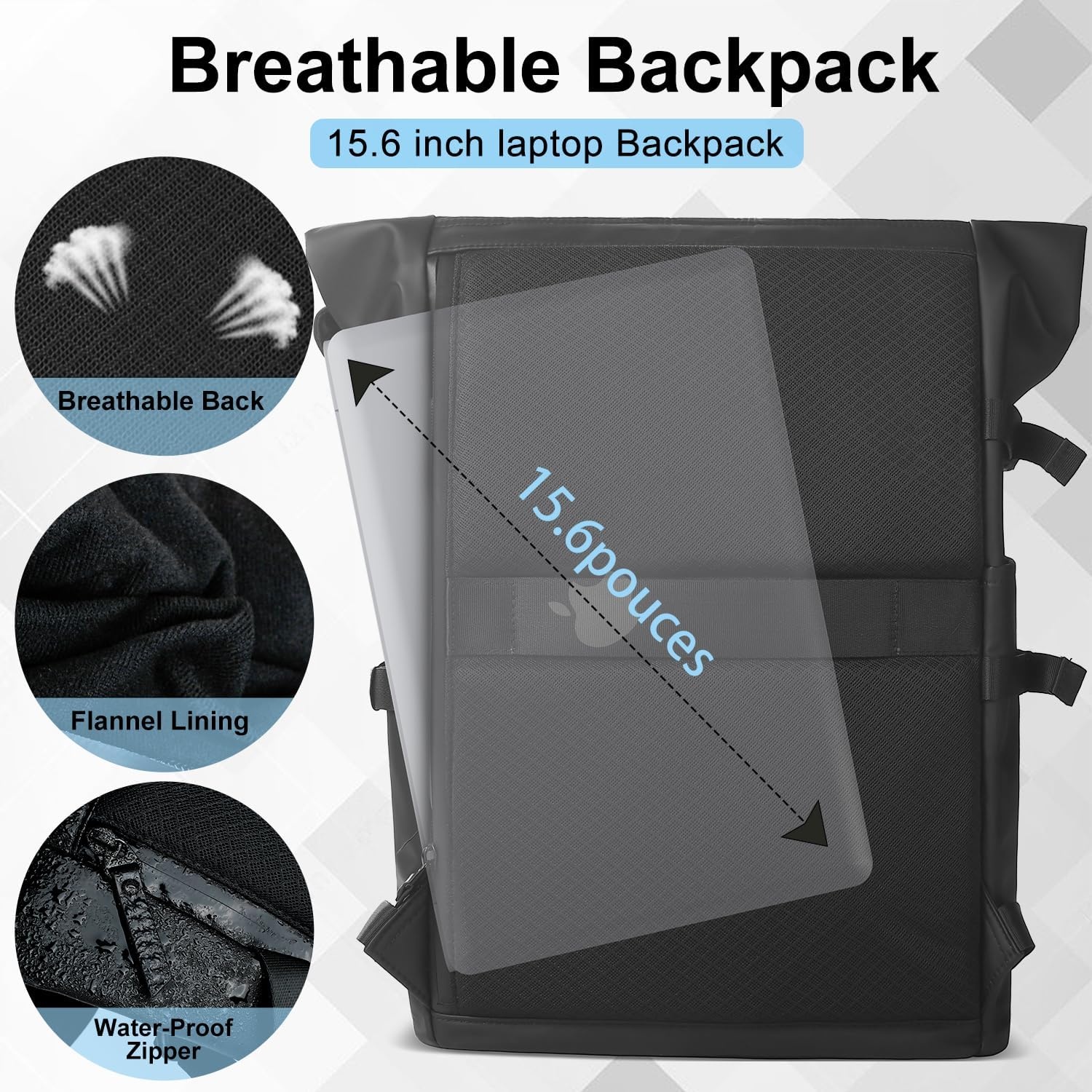 Rolltop Laptoprugzak 15.6" - 34% Korting!