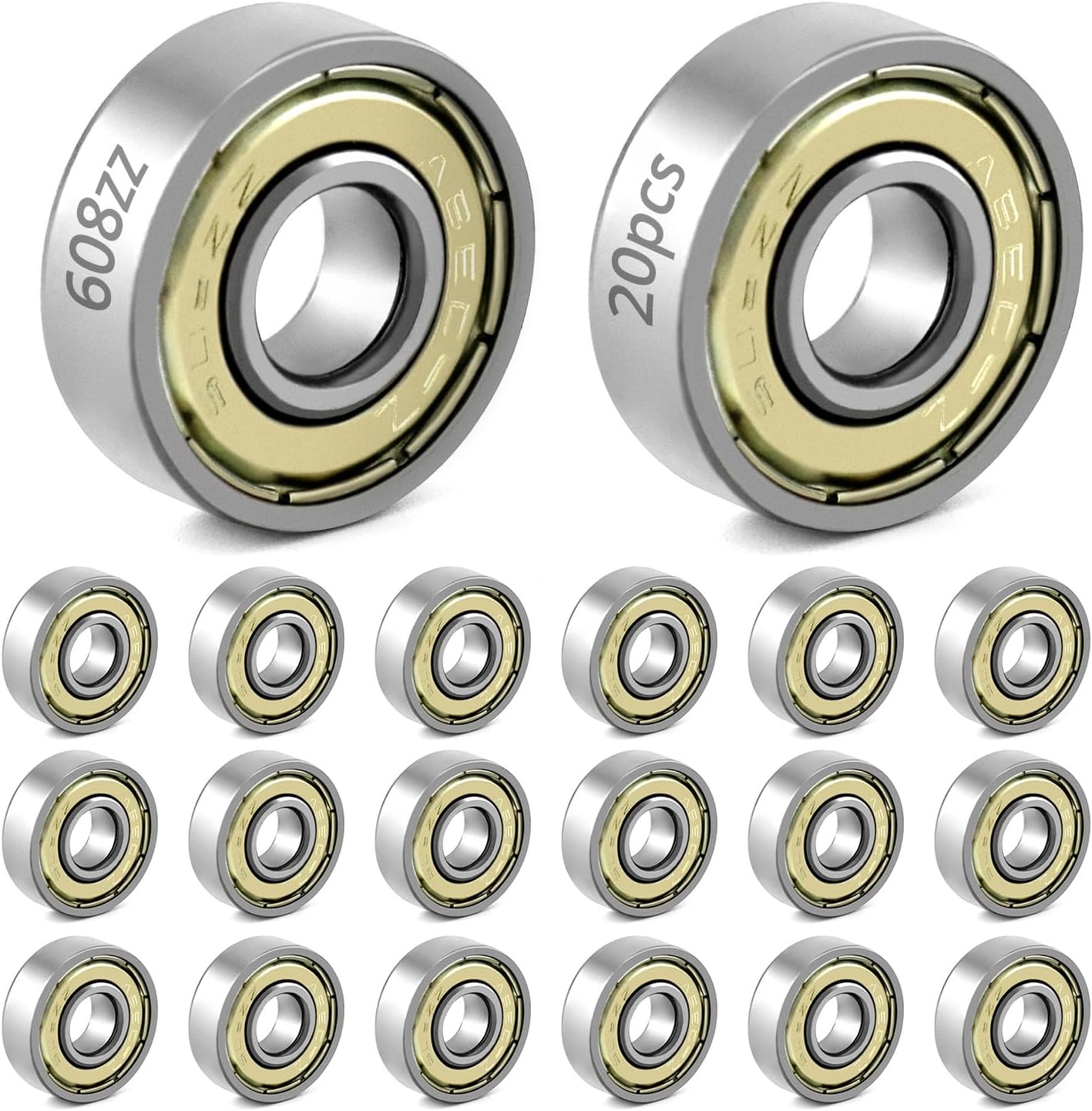 20x Kogellagers 608ZZ - Dubbel Afgeschermd, 24% Korting