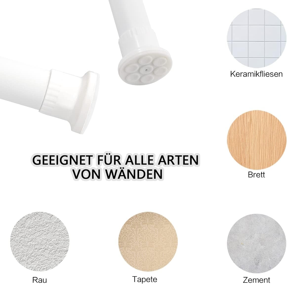 Vailge Ophangstang 210-310 cm Wit - 28% Korting!