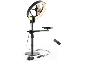 Ringlamp Standaard met 2 Telefoonhouders | 12" LED | 71% Korting