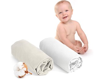 Hoeslakens Baby 70x140cm (Set van 2) - 100% Katoen Jersey - 32% Korting
