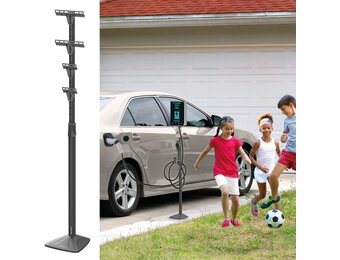Universele Laadpaal Elektrische Auto (145cm) - Zilver Grijs - 29% Korting!