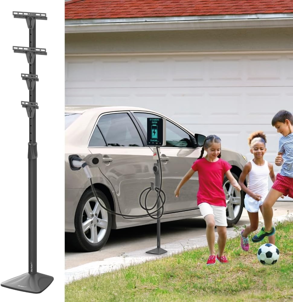 Universele Laadpaal Elektrische Auto (145cm) - Zilver Grijs - 29% Korting!