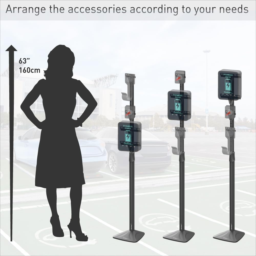 Universele Laadpaal Elektrische Auto (145cm) - Zilver Grijs - 29% Korting!