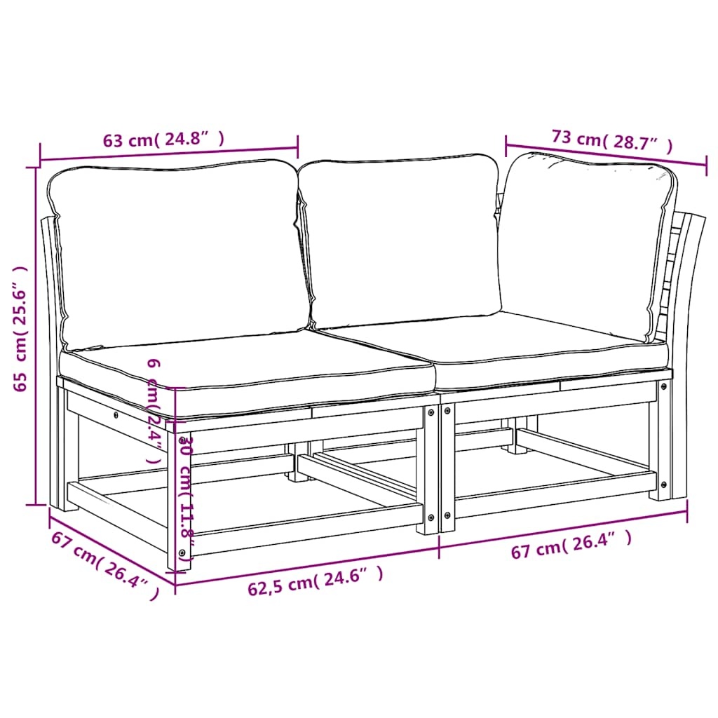 vidaXL 2-delige Loungeset Acaciahout - 35% Korting!